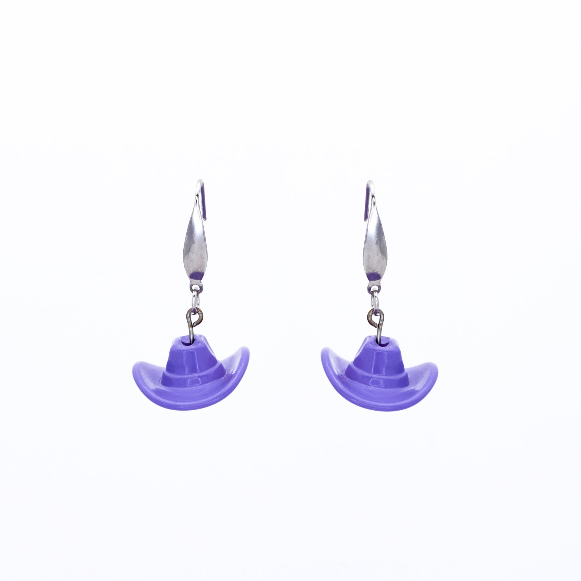 Purple Cowgirl Hat Earrings