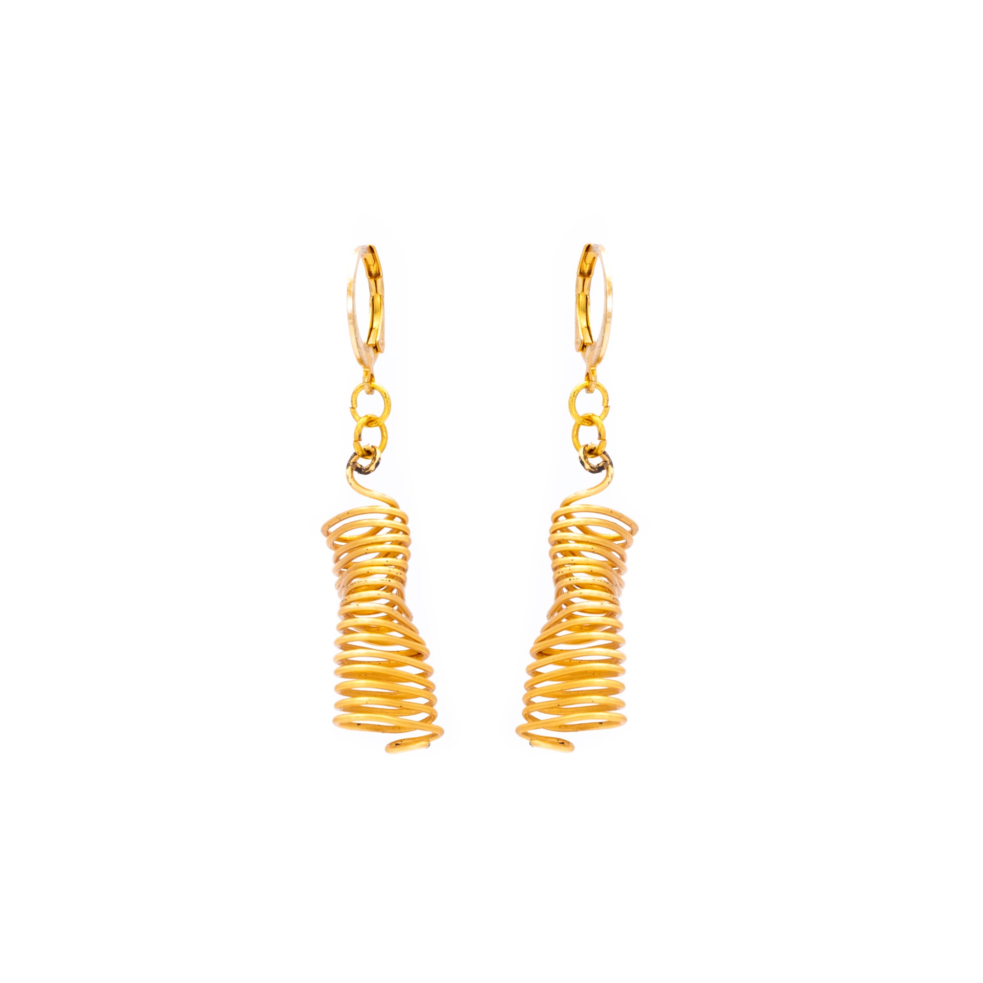 Golden Spiral Drop Earrings