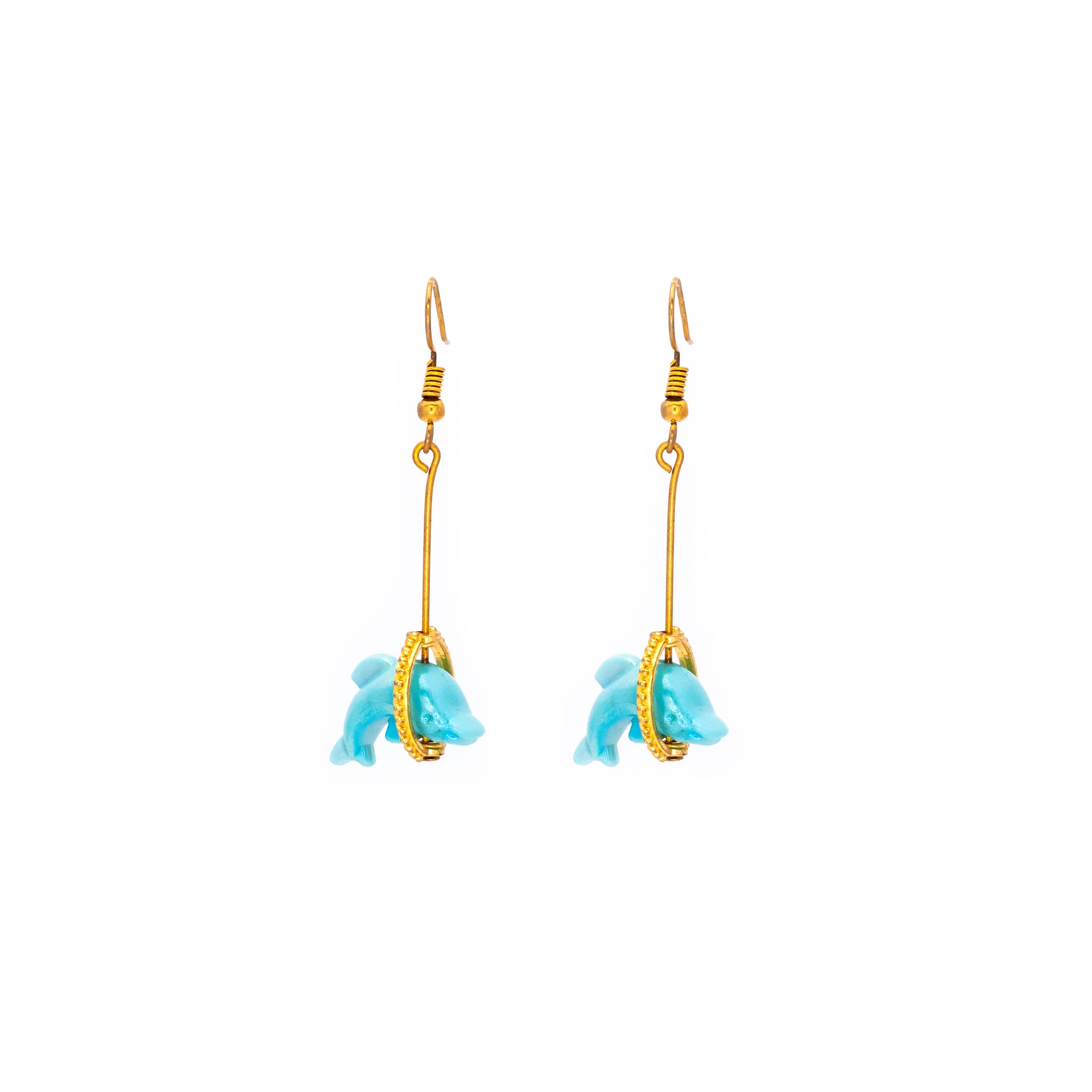 Ocean Dolphin Hoop Earrings